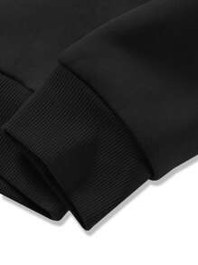 Manfinity EMRG Men's Pullover Hoodie With Long Sleeves, Minimalist Style, Suitable For Summer - Black - View 6