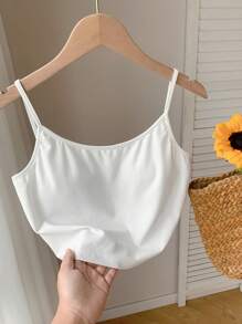 Comfortcana Spring/Summer New White Ladies Tank Top With Padded, Twist Back Design - White - View 4