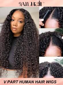 V-deel Water Wave Menselijk Haar Pruiken 10-28 Inch Geüpgraded U-deel Menselijk Haar Pruik Minimaal Laat Uit Geen Naai In Geen Lijm V-vorm Clip In Half Pruik Beginnersvriendelijk