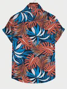 Manfinity RSRT Men Tropical Print Beach Shirt Without Tee - Multicolor - View 2