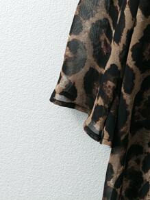 EMERY ROSE Women's Casual Leopard Print Trench Coat - Multicolor - View 3