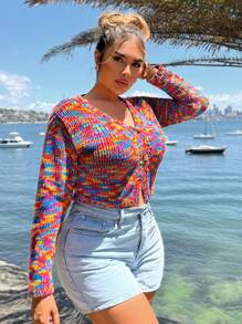 SHEIN SXY Chunky Knit Casual Unique Versatile Women Long Sleeve Cardigan - Multicolor - View 6