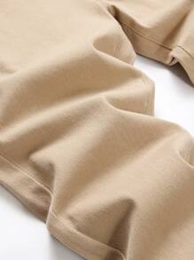 Chillumni Plus Size Men's Casual Plain Color Slim Fit Denim Jeans - Apricot - View 4