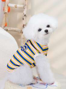 PETSIN Blue BABY Bear Embroidered Striped Design Pet Vest For Dogs/Cats, Lightweight & Breathable, Suitable For Spring/Summer - Blue - View 7