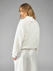 Missguided x Playboy Tennis Club Half-Zip Sweatshirt Retro Sport Casual Athleisure Preppy Stijl Comfortabele Loungewear Lente Herfst Streetwear