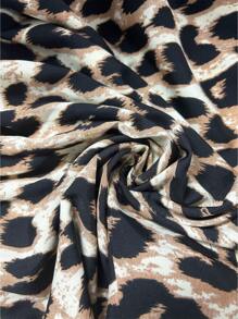 SHEIN LUNE 大码女式豹纹露肩松紧腰连体裤 - 彩色 - 查看 5