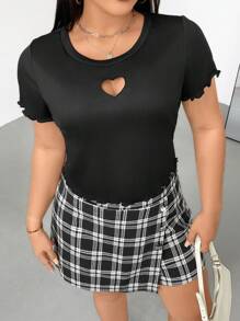 SHEIN Essnce Plus Size Women's Suit, Black Suit, Women's Culottes 2 Pieces Summer Dress, Summer Outfits For Women Graphic Tees Women, 2 Pieces Sets Woman Cute Tops Skorts For Women Vacation Two Pieces Set Going Out Outfits Rave Outfit