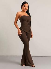 SHEIN SXY Women Two Pieces Outfits For Daily Wear - Brown - View 4