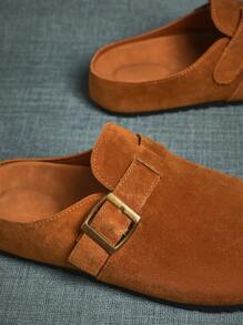 SHUZIA Women's Round Toe Cork Footbed Slide Clogs With Adjustable Buckle Mother's Day Present - Beige - View 6