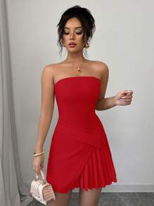 Elenzga 女士优雅合身腰部无袖通勤浪漫连衣裙