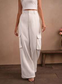 Savoree 优雅、休闲、节日、商务休闲女士优质优质美国复古直筒休闲工装裤，春夏