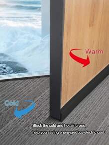 1m 3-Hole Self-Adhesive Door Bottom Seal Strip For Bedroom Door, Dustproof, Soundproof, Windproof, Suitable For Doors And Windows - Brown - View 5