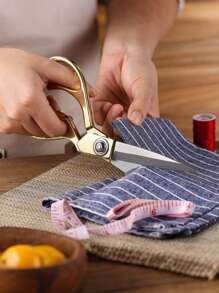 1pc Golden Fabric Scissors Stainless Steel Sharp Tailor Scissors Clothing Scissors Professional Heavy Duty Dressmaking Shears Sewing Tailor - Gold - View 2