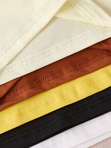 5 件套女婴休闲圆领短袖 T 恤，夏季 - 彩色 - 查看 6