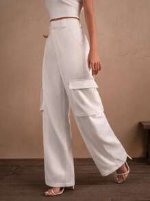 Savoree 优雅、休闲、节日、商务休闲女士优质优质美国复古直筒休闲工装裤，春夏