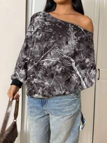INAWLY Sudadera con capucha casual holgada con estampado de camuflaje para tallas grandes