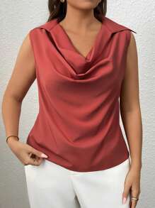 Celure قميص بلوزة فضفاضة أكمام بلا أكمام كاجوال بتصميم عتيق حديث