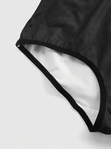 ROMWE 1pc Gothic Skull Hand Print Thong Panties - Black - View 4