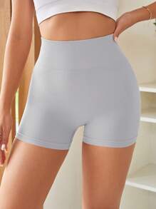 Easithlete 4 PCS Women's Solid Color High-Waisted Everyday Workout ShortsWomen Sweat Short, Gym Short, Biker Short,Easithlete Simple Solid Color High Waist Seamless Sports Shorts Biker Shorts - Multicolor - View 3