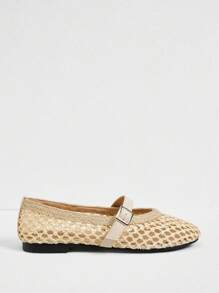 Styleloop 2025 Nuovi arrivi Scarpe piatte eleganti da donna con design intrecciato, a trama traforata, traspiranti, con cinturini decorativi e punta tonda, ideali per le vacanze