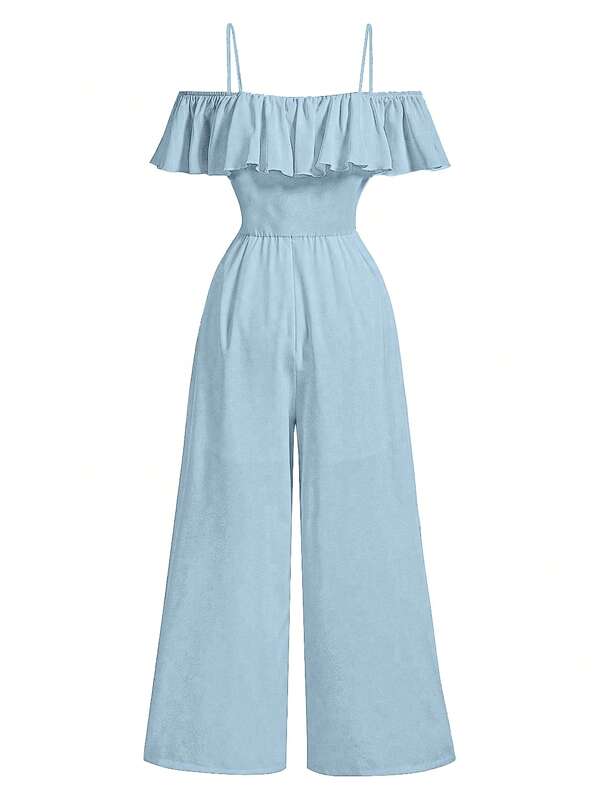 SHEIN Combinaison mode épaules dénudées pour filles, été