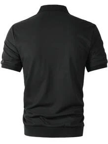 Manfinity Homme 男士夏季休闲拼色拼接短袖 POLO 衫 男士时尚服装 - 彩色 - 查看 2