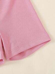 Baby Girls' Summer Casual Cute Knitted Ribbed Shorts - Multicolor - View 5