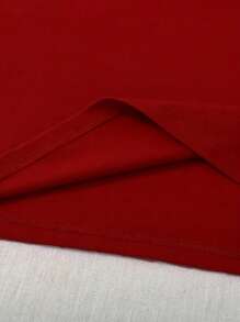 INAWLY 字母印花红色圆领短袖 T 恤，夏季