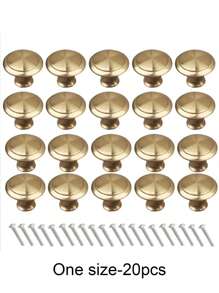 20 个装金色简约单孔橱柜抽屉拉手，圆形家具旋钮，适用于橱柜和衣柜门抽屉把手，极具吸引力的橱柜旋钮拉手简约把手，不锈钢厨柜复古把手，橱柜浴室现代门把手，厨房创意抽屉家具五金 - 彩色 - 查看 16