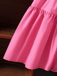 Abito estivo alla moda minimalista di colore tinta unita per ragazze adolescenti - Fucsia - Visualizzare 5