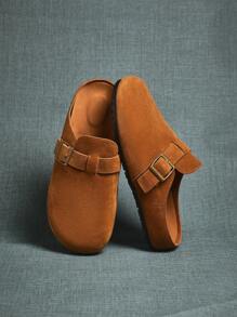 SHUZIA Women's Round Toe Cork Footbed Slide Clogs With Adjustable Buckle Mother's Day Present - Beige - View 2