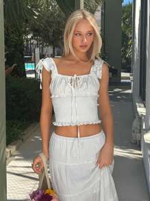 SHEIN EZwear Women's Simple White Woven Satin Shirt, Fashion Casual Daily