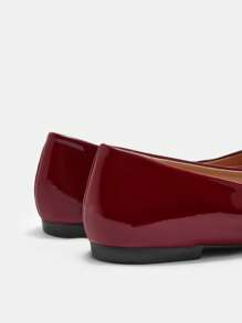 CUCCOO CURVES Plus Width & Fit Wine Red Pointed Toe Flat Shoes, Elegant Casual Wear For All Seasons - Burgundy - View 8