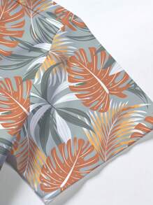 Genlund Manfinity RSRT Men Tropical Print Beach Shirt Without Tee - Multicolor - View 5