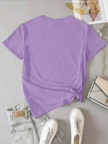 INAWLY 女士春夏休闲字母印花短袖 T 恤