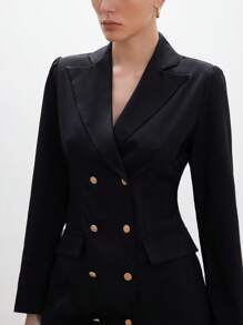 Aveloria Modichic Abito da festa da donna, a maniche lunghe, con collo, in pizzo di lusso, con design a patchwork in vita, ideale per le vacanze