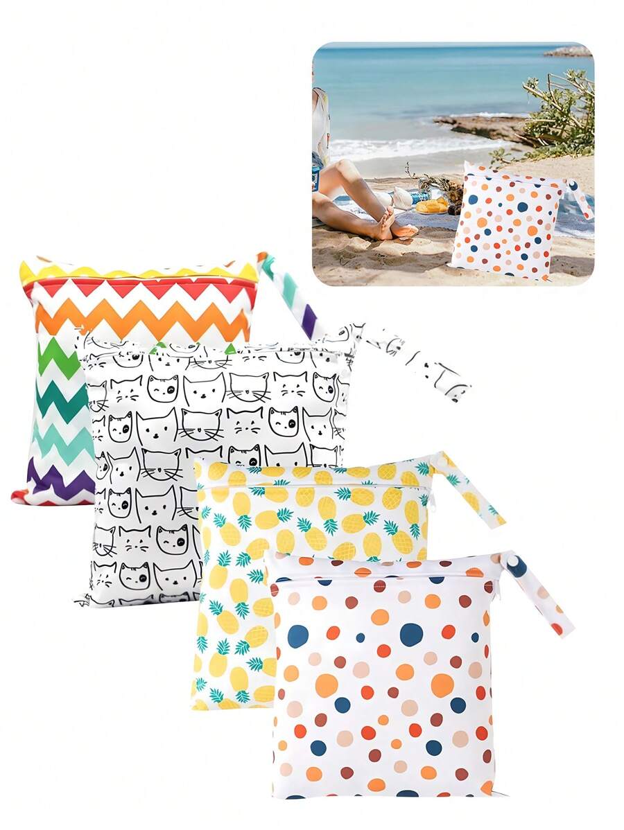 1 件防水可洗旅行袋，海滩、泳池、健身包多图案简约多功能旅行袋，适用于泳衣和湿衣服，带旅行收纳袋、化妆包、化妆包、海滩、旅行 - 彩色 - 查看 1