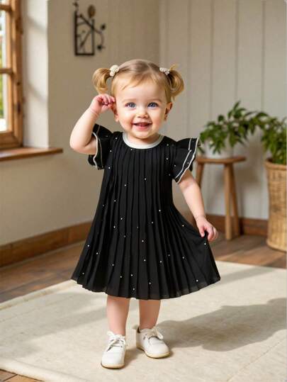 فستان أنيق مريح لربيع وصيف الأطفال، قماش ناعم، تصم...