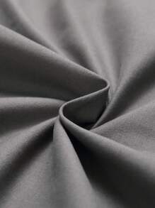 Chillumni Men's Casual Solid Color Long Sleeve Denim Shirt - Grey - View 4