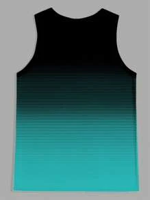 Manfinity RSRT Men's Striped Crew Neck Casual Loose Fit Versatile Tank Top Men's Sleeveless Beach Tops For Men, Men Tank Top, Men Sleeveless Tank Top, Athletic Tank Top - Multicolor - View 2