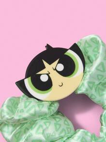 THE POWERPUFF GIRLS X SHEIN 1 st. Buttercup Decor Groene Golvende Cirkel Scrunchies
