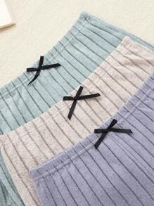 3pcs Set Casual Contrast Color Trim Cami Top & Shorts Pajama, Lounge Outfit - Multicolor - View 5