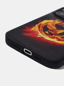 The Hunger Games X SHEIN Durable And Fashionable Cool Mobile Phone Case, Eagle Print Protective Case Compatible With Iphone, - Black - View 8