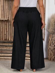 EMERY ROSE Quần Jeans Co Giãn Lưng Xòe Mềm Mại Mùa Hè Size Lớn - màu đen - Xem 2