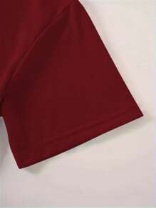 INAWLY Women's Burgundy Slogan & Wing Graphic Comfortable Casual T-Shirt - Burgundy - View 3