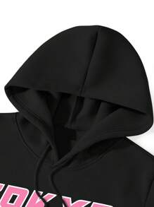 Manfinity EMRG Men's Pullover Hoodie With Long Sleeves, Minimalist Style, Suitable For Summer - Black - View 4