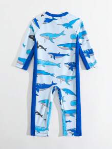 Süßer Wal Muster Badeanzug, bunte Wal Gestaltung, perfekt für Babys um traumhafte Unterwasser Momente zu genießen