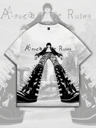 Street Life T-shirt à manches courtes d'été pour hommes avec impression de silhouette