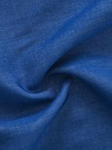 SHEIN Baby Girls Solid Blue Round Neck Short Sleeve Top And Matching Shorts Set, Minimalist Style, Fitted Silhouette, Suitable For Outdoor Play And Comfortable Home Wear, Convenient Daily Outfit For Infants - Blue - View 5