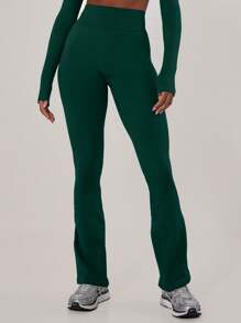 Musera Sport Gerippte Yogahose mit hoher Taille und Schlag, Aktivkleidung, Hose, Leggings für Padel, Tennis, Pickleball